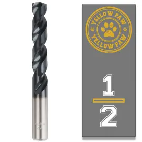 Yellow Paw 810147651399 1/2 Inch Drill Bit For Metal - Industrial Grade M35 Cobalt With Tiain Coating