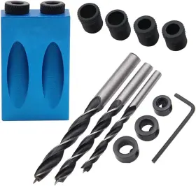 Yetaha 050080012233 14pcs Pocket Hole Jig 15 Degree Dowel Drill Joinery Kit Screw With