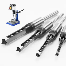 Ygfz-2502 Ygfrsto 4 Pcs Mortise Chisel Set 1/4 5/16 3/8 1/2 Inch Square Hole Drill Bits For Mor