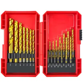 Yiyitools 974831043076 21pcs Titanium Twist Drill Bit Set Cobalt Sets Job