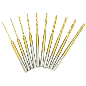 Yuentoen Mtst-01 10pcs Mini Twist Drill Bit Set - Micro Engraving Bits Hss 2.35mm Shank Ti