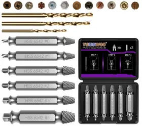 6542 Yurinwoo 659135841370 Gifts For Men9pcs Damaged Screw Extractor Set Upgraded Model Hss Strippe