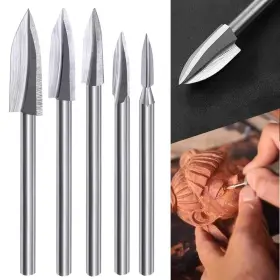 Yurinwoo-16551 Yurinwoo Wood Carving Tools 5 Pcs Hss Engraving Drill Bit Set Crafts Grinding Wo