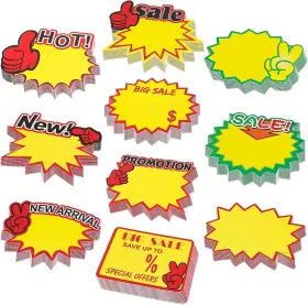 Ywfafo 749759276389 Starburst Sign For Retail Store Large 200pcs Yellow