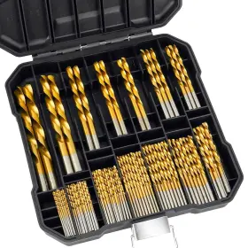 Jgg1095-99 Ywhwxb 99pcs Titanium Drill Bit Set 1.5mm To 10mm Hss