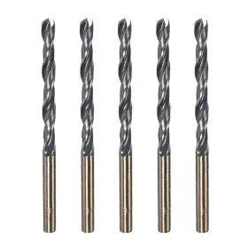 Zaplyte 617662487706 5pcs Straight Shank Drill Bits 5mm For Metal Plastic Wood Hss With