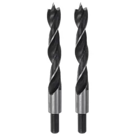 Zaplyte 767153376559 2pcs Brad Point Drill Bits 15mm Dia #45 Steel Round Shank Wood Drilling Bit