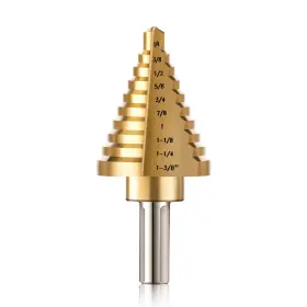 Sdb-2017-01 Zelcan Titanium Step Drill Bit Set 10 Sizes Hss For Sheet Metal Diy Electrician