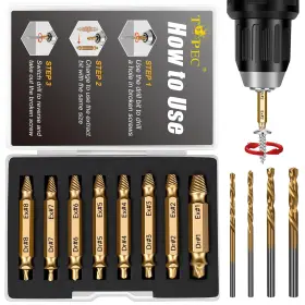 T8120-us Zenith 13-pcs Screw Extractor Set Easy Out Drill Bits For Removing Stripped Screws
