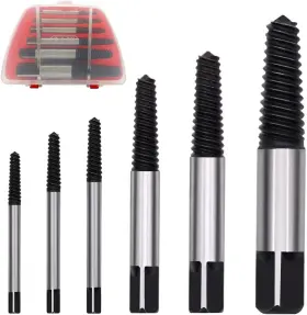 2306023 Zeromall 6pcs Damaged Screw Extractor Kits Chrome-vanadium Steel Stripped Extracto