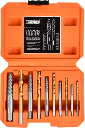 T00088a Zhenjiang Luckyway Tools Co. Ltd 10-piece Screw Extractor And Left Hand Drill Bit Set Bolt Extractors