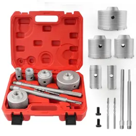 Zkh 716695938725 9pcs Concrete Hole Saw Kit Masonry 30 40 65 80 100 Mm With 2 Dr