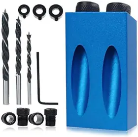 Aztop006 Zlmondee 14pcs Pocket Hole Jig Kit 15 Degree Woodworking Inclined With