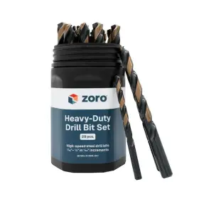 Zdbs-001 Zoro 29-piece Heavy-duty Jobber Length Drill Bit Set M2 Premium Hss 1/16 Inch - 1/2
