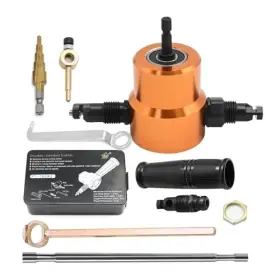 167ljr  Zreneyfex 360 Degree Double Head Sheet Metal Nibbler Cutter Drill Attachment