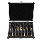 Reduced Shank Drill Bit Set, 8 Sizes From 9/16" To 1", Hss M2, Black & Gold New. Price: $76.98.