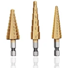 3PCS Titanium Step Drill Set, High Speed Steel Coated Bits... New. Price: $12.70.
