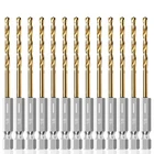 13PC 1/8" Titanium Coated Twist Hex Shank Drill Bit Set 135 Degree Tip Hss New. Price: $13.39.