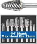 8PCS Carbide Burr Set 1/4 Shank W/clear Box Max Head Dia 12MM Die G... Fast Ship New. Price: $56.99.