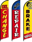 3 Pack Auto Repair Shop Oil Change Feather Flag Sets 12 X 2.5 Ft Large Brake New. Price: $50.23.