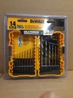 New Dewalt 14 Piece Gold Ferrous Drill Bit Set DW1169. Price: $15.00.