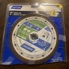 Norton 50509-038 7" Turbo Rim Diamond Blade Concrete Masonry Tile 7/8" Arbor Open. Price: $15.00.