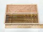 Cummins 6728 Piece Brad Point Drill Bit Set Vintage Wood Case Industrial Tools Used. Price: $30.00.