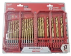 48-89-4672 Milwaukee 1/16" 1/2" Titanium Shockwave Drill Bit Set 29 Pc New. Price: $99.99.