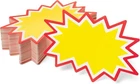 Starburst Signs With Stickers 200PCS Sale Price Tags For Garage 4X6, Yellow New. Price: $18.99.