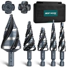 Bestwork Four Spiral Flute Step Drill Bit Set, 1/8-1-3/8 5PCS High-speed Stee... New. Price: $49.02.