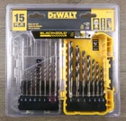 Dewalt DWA1195 15 Piece Drill Bit Set W/case, Black & Gold, New A2. Price: $10.99.