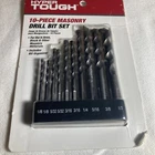 Hyper Tough 10-PIECE Masonry Drill Bit Set For Concrete Brick Block Carbide Tip New. Price: $12.99.