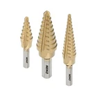 Titanium Coated Step Drill Set Replaces 28 3 Piece Hss Unibit New. Price: $19.19.