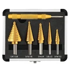 Comoware Step Drill Bit Set 5-PIECE Titanium-coated With Automatic Center Punch New. Price: $28.78.