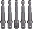 5 Pieces Impact Square Socket Adapter, 1/4" Hex Shank To 3/8" New. Price: $14.87.