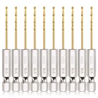 Comoware Titanium Twist Drill Bit Set - 10 Pcs 1/16" Hex Shank High Speed Steel New. Price: $10.97.