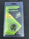 Greenlee 645-1-1/8 1-1/8" Quick Change Stainless Steel Carbide-tip Hole Cutter Open. Price: $29.99.