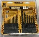 Dewalt 16 Pack Black Oxide Drill Bit Set DW1176 New. Price: $31.75.