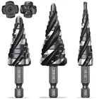 Thinkwork Four Spiral Flute Step Drill Bit Set, 3 Pcs Hss Piece New. Price: $30.04.
