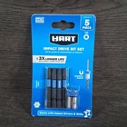 Hart 5PC HAVS04 Impact Drive Bit Set New. Price: $7.99.