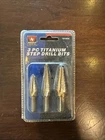 Neiko ( 10193A ) Piece Set 1/16" Increments Titanium Step Drill Bits New. Price: $15.00.
