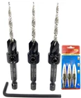 Countersink Drill Bit Set For Wood With Tapered 3 Pc #6 (9/64") New. Price: $31.50.