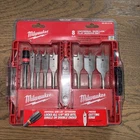 New,milwaukee 49-22-0175 8PIECE Universal Quiklok Flat Boring Spade Bit Set/case. Price: $18.99.