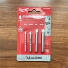 Milwaukee 48-20-8998 Tile & Stone Drill Bit Set 4PC Metal Silver 1/8-5/16 In New. Price: $20.99.