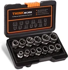 Thinkwork Bolt Extractor Kit, 13+1 Pieces Nut Socket Set, 3/8" Drive New. Price: $28.93.