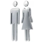 Acrylic Adhesive Backed And Women's Bathroom Sign 7.8" (silver) New. Price: $14.99.