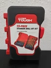 Hyper Tough 15-PIECE Titanium Drill Bit Set Wood Metal Plastic Durable Coating New. Price: $15.80.
