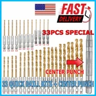 32PCS Drill Bit Set Titanium Coated Hss High Speed Steel Hex Shank Quick Change New. Price: $12.99.