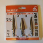 Warrior 3PC Titanium Step Drill Bits #91616 New Sealed. Price: $11.95.