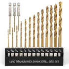 Comoware Titanium Twist Drill Bit Set - 16 Pcs Hex Shank High Speed Steel For Wo New. Price: $15.43.